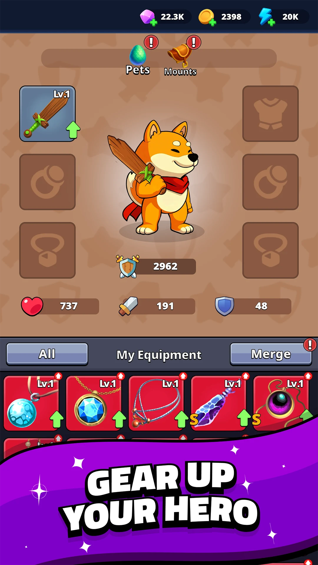 Shiba Story Go! RPG Idle Game screenshot