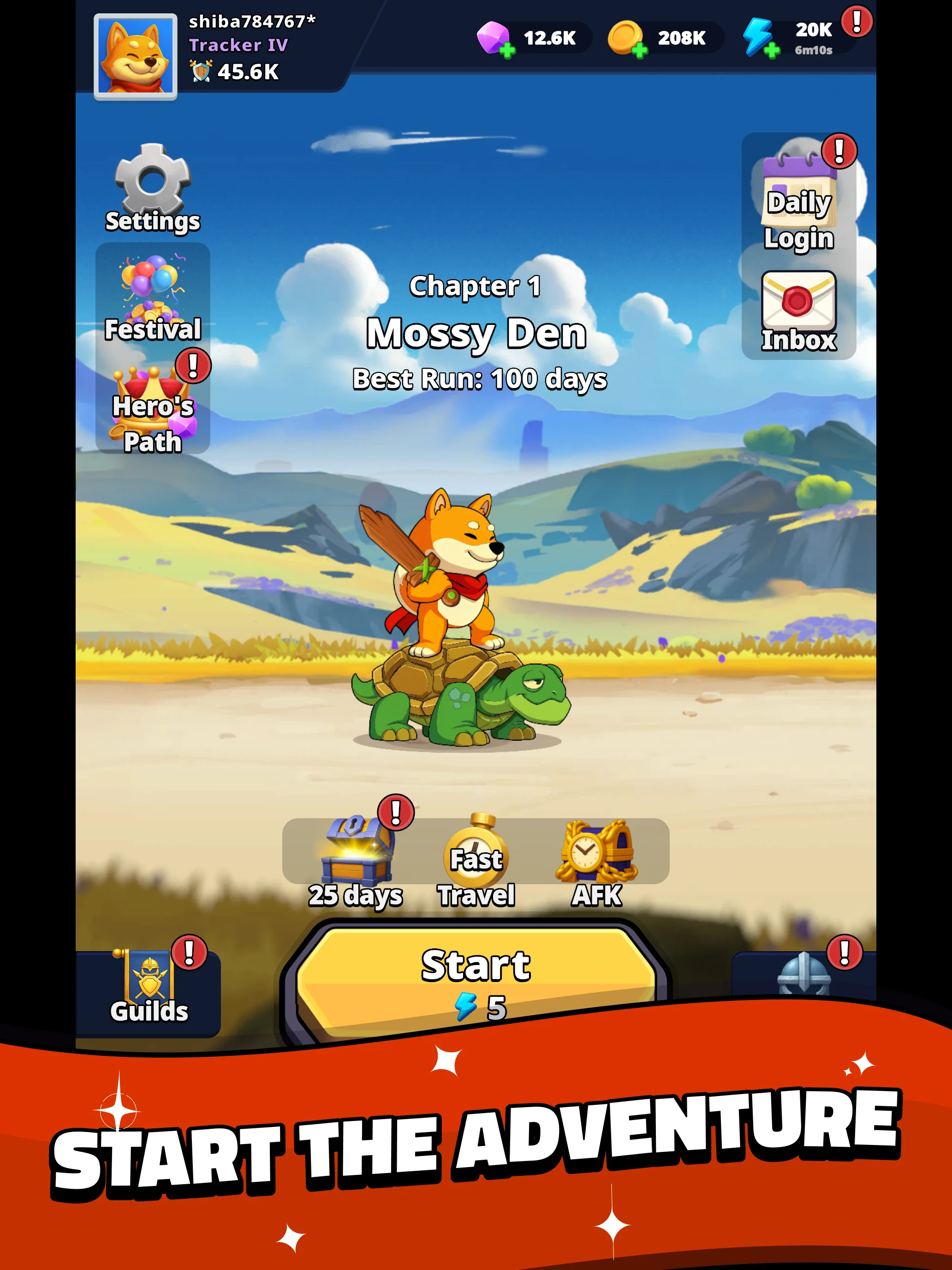 Shiba Story Go! RPG Idle Game screenshot