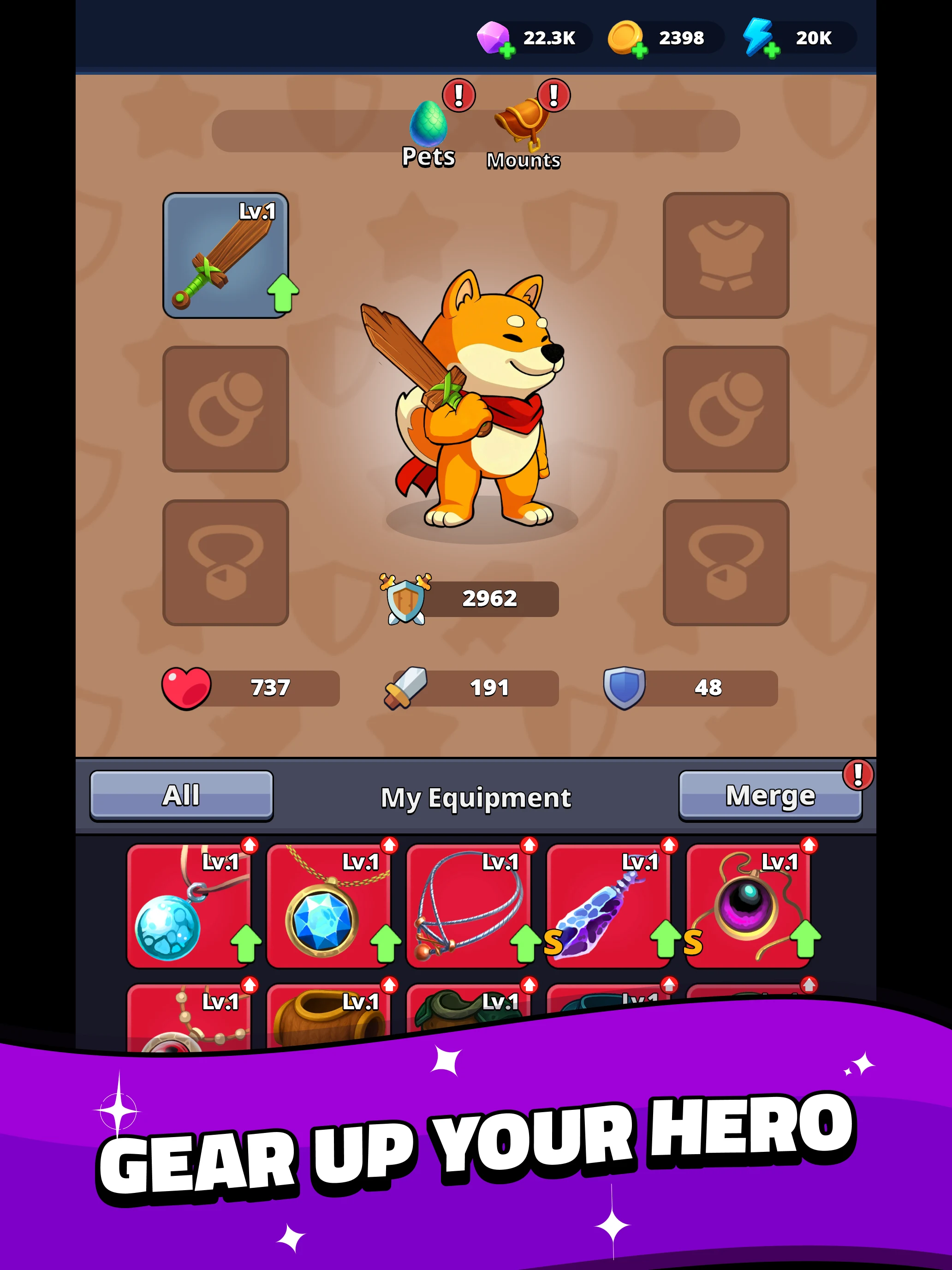 Shiba Story Go! RPG Idle Game screenshot