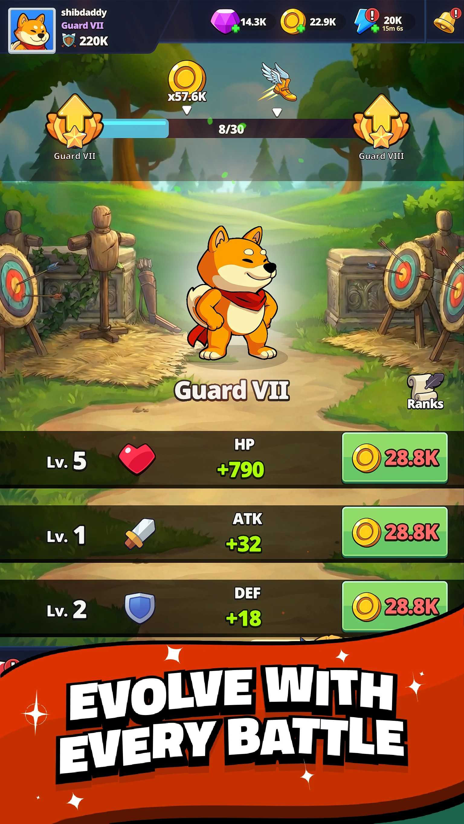 Shiba Story Go! RPG Idle Game screenshot